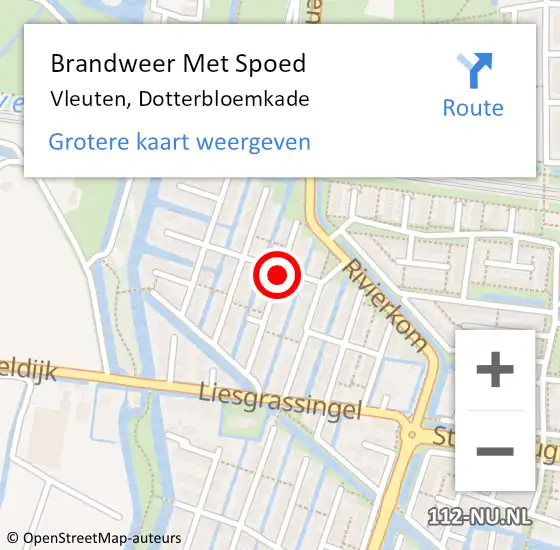 Locatie op kaart van de 112 melding: Brandweer Met Spoed Naar Vleuten, Dotterbloemkade op 22 februari 2015 00:19