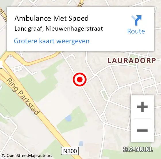 Locatie op kaart van de 112 melding: Ambulance Met Spoed Naar Landgraaf, Nieuwenhagerstraat op 22 februari 2015 00:24