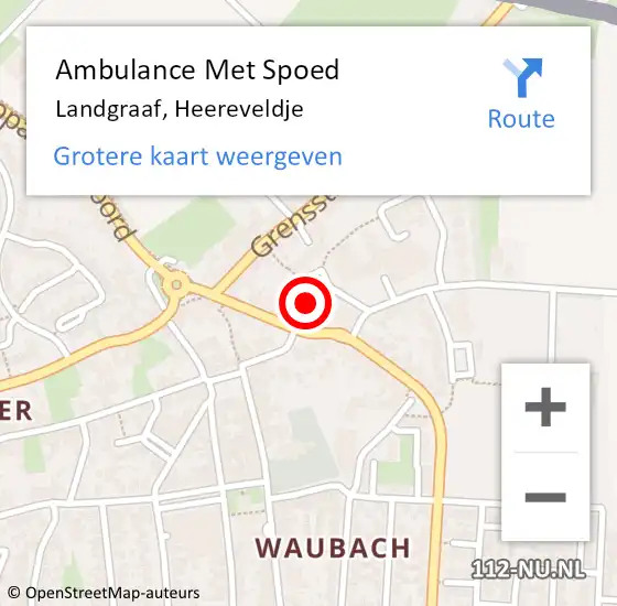 Locatie op kaart van de 112 melding: Ambulance Met Spoed Naar Landgraaf, Heereveldje op 22 februari 2015 04:11