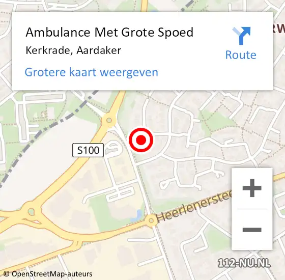 Locatie op kaart van de 112 melding: Ambulance Met Grote Spoed Naar Kerkrade, Aardaker op 22 februari 2015 04:51