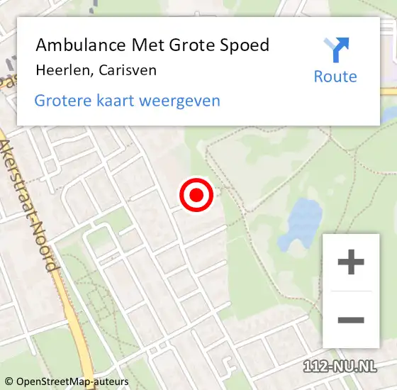 Locatie op kaart van de 112 melding: Ambulance Met Grote Spoed Naar Heerlen, Carisven op 22 februari 2015 09:26