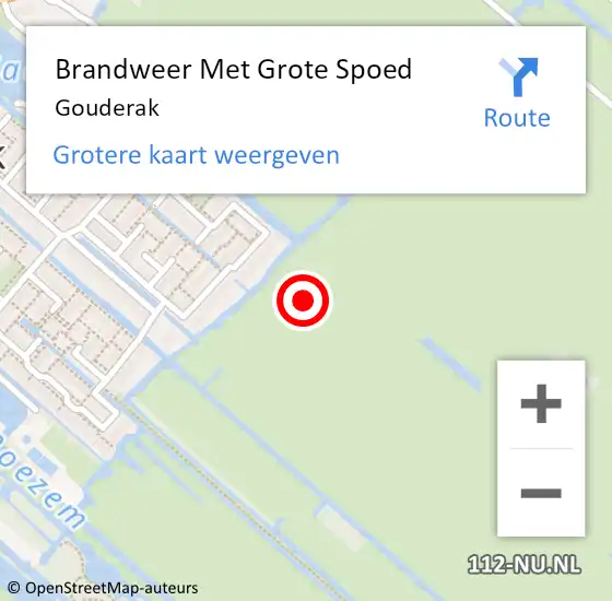 Locatie op kaart van de 112 melding: Brandweer Met Grote Spoed Naar Gouderak op 22 februari 2015 09:29