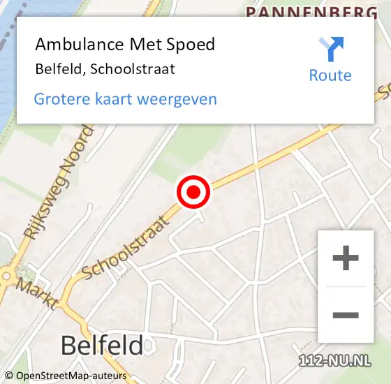 Locatie op kaart van de 112 melding: Ambulance Met Spoed Naar Belfeld, Schoolstraat op 22 februari 2015 10:57