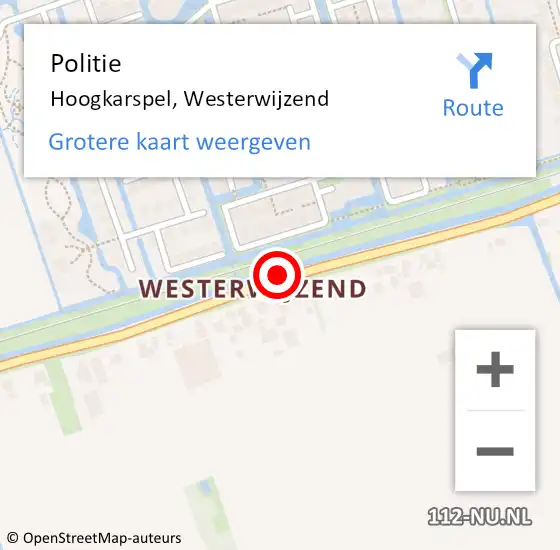 Locatie op kaart van de 112 melding: Politie Hoogkarspel, Westerwijzend op 22 februari 2015 15:21