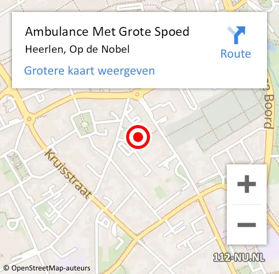 Locatie op kaart van de 112 melding: Ambulance Met Grote Spoed Naar Heerlen, Op de Nobel op 22 februari 2015 16:06