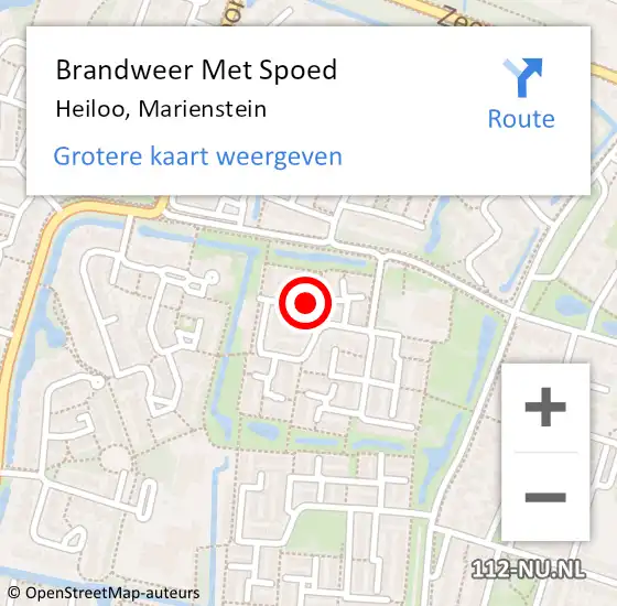 Locatie op kaart van de 112 melding: Brandweer Met Spoed Naar Heiloo, Marienstein op 22 februari 2015 17:20