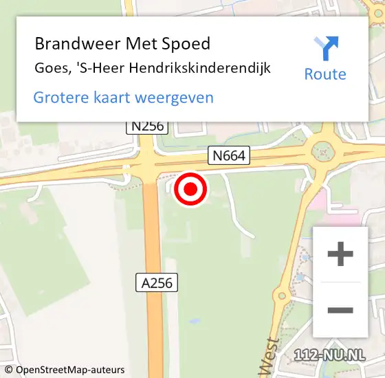 Locatie op kaart van de 112 melding: Brandweer Met Spoed Naar Goes, 'S-Heer Hendrikskinderendijk op 22 februari 2015 20:17