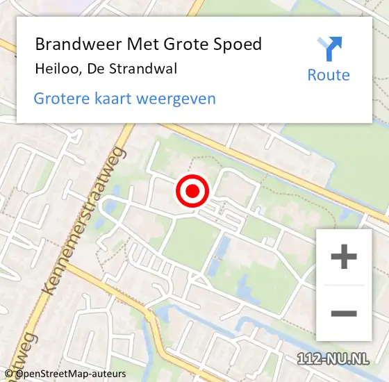 Locatie op kaart van de 112 melding: Brandweer Met Grote Spoed Naar Heiloo, De Strandwal op 22 februari 2015 23:01