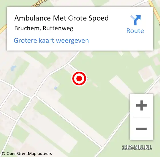 Locatie op kaart van de 112 melding: Ambulance Met Grote Spoed Naar Bruchem, Ruttenweg op 30 oktober 2013 17:02