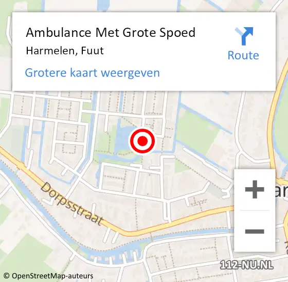 Locatie op kaart van de 112 melding: Ambulance Met Grote Spoed Naar Harmelen, Fuut op 23 februari 2015 02:02