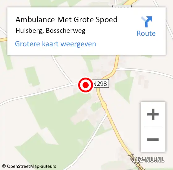 Locatie op kaart van de 112 melding: Ambulance Met Grote Spoed Naar Hulsberg, Bosscherweg op 23 februari 2015 02:05