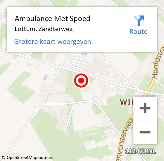 Locatie op kaart van de 112 melding: Ambulance Met Spoed Naar Lottum, Zandterweg op 23 februari 2015 03:35