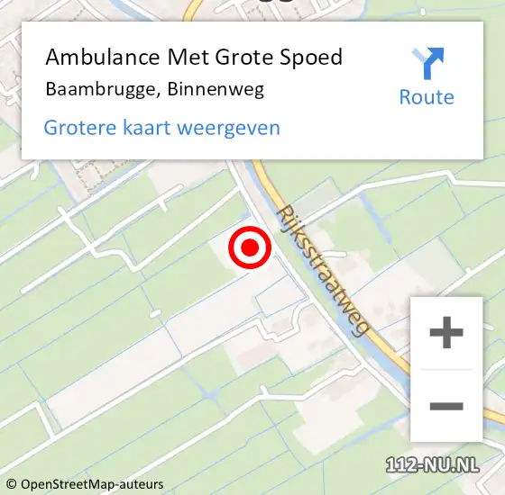 Locatie op kaart van de 112 melding: Ambulance Met Grote Spoed Naar Baambrugge, Binnenweg op 23 februari 2015 05:03