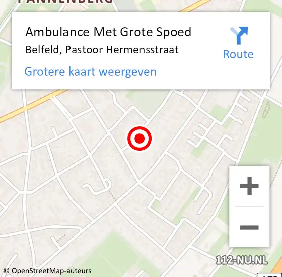 Locatie op kaart van de 112 melding: Ambulance Met Grote Spoed Naar Belfeld, Pastoor Hermensstraat op 23 februari 2015 06:33