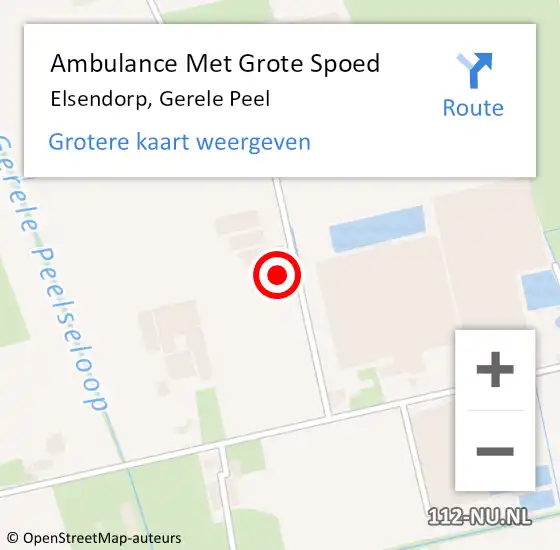 Locatie op kaart van de 112 melding: Ambulance Met Grote Spoed Naar Elsendorp, Gerele Peel op 23 februari 2015 07:42