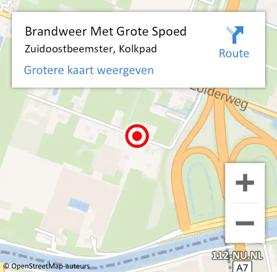 Locatie op kaart van de 112 melding: Brandweer Met Grote Spoed Naar Zuidoostbeemster, Kolkpad op 23 februari 2015 07:50