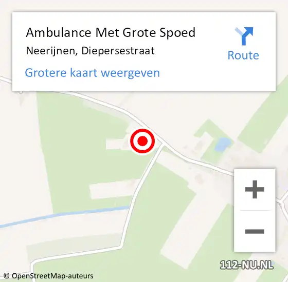 Locatie op kaart van de 112 melding: Ambulance Met Grote Spoed Naar Neerijnen, Diepersestraat op 23 februari 2015 08:52