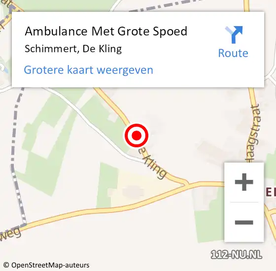 Locatie op kaart van de 112 melding: Ambulance Met Grote Spoed Naar Schimmert, De Kling op 23 februari 2015 09:19