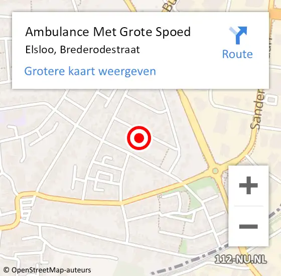 Locatie op kaart van de 112 melding: Ambulance Met Grote Spoed Naar Elsloo, Brederodestraat op 23 februari 2015 09:23