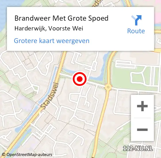 Locatie op kaart van de 112 melding: Brandweer Met Grote Spoed Naar Harderwijk, Voorste Wei op 23 februari 2015 10:59