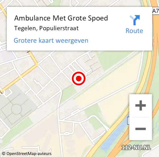 Locatie op kaart van de 112 melding: Ambulance Met Grote Spoed Naar Tegelen, Populierstraat op 23 februari 2015 11:10