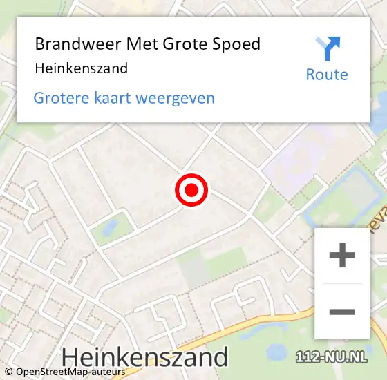 Locatie op kaart van de 112 melding: Brandweer Met Grote Spoed Naar Heinkenszand op 23 februari 2015 11:42