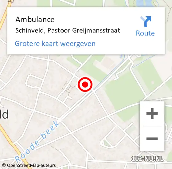 Locatie op kaart van de 112 melding: Ambulance Schinveld, Pastoor Greijmansstraat op 23 februari 2015 13:32