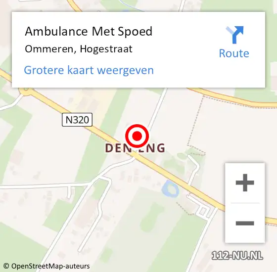 Locatie op kaart van de 112 melding: Ambulance Met Spoed Naar Ommeren, Hogestraat op 23 februari 2015 13:55