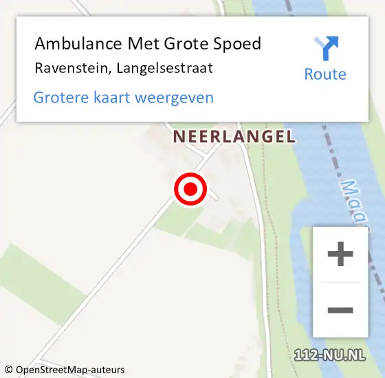 Locatie op kaart van de 112 melding: Ambulance Met Grote Spoed Naar Ravenstein, Langelsestraat op 23 februari 2015 14:06