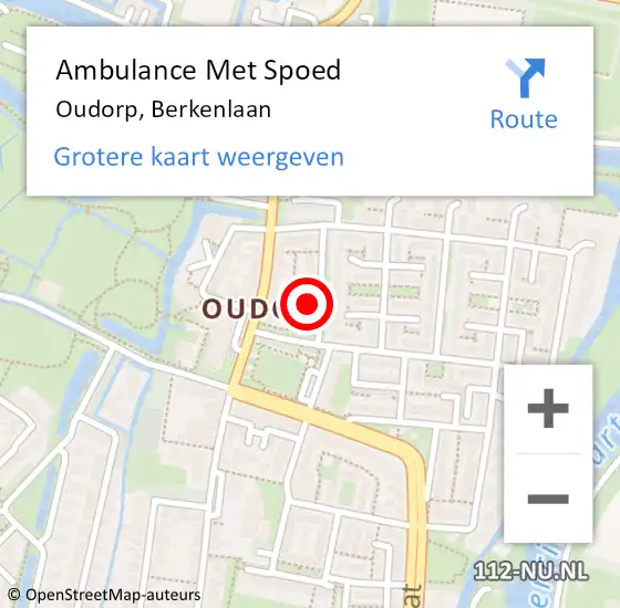 Locatie op kaart van de 112 melding: Ambulance Met Spoed Naar Oudorp, Berkenlaan op 23 februari 2015 14:36