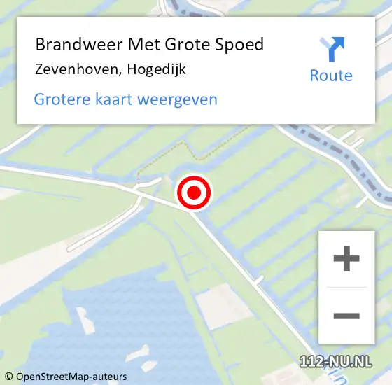 Locatie op kaart van de 112 melding: Brandweer Met Grote Spoed Naar Zevenhoven, Hogedijk op 23 februari 2015 14:58