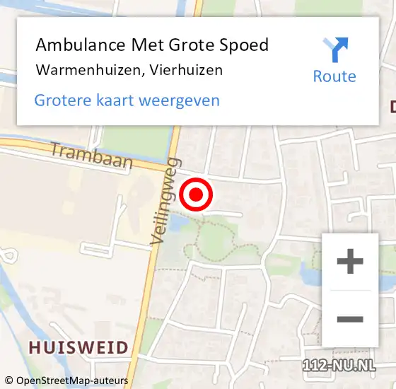 Locatie op kaart van de 112 melding: Ambulance Met Grote Spoed Naar Warmenhuizen, Vierhuizen op 23 februari 2015 15:14