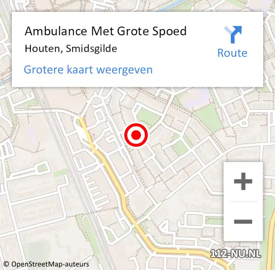 Locatie op kaart van de 112 melding: Ambulance Met Grote Spoed Naar Houten, Smidsgilde op 23 februari 2015 15:23