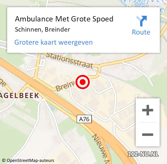 Locatie op kaart van de 112 melding: Ambulance Met Grote Spoed Naar Schinnen, Breinder op 23 februari 2015 16:07