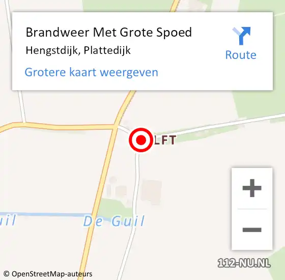 Locatie op kaart van de 112 melding: Brandweer Met Grote Spoed Naar Hengstdijk, Plattedijk op 23 februari 2015 16:16