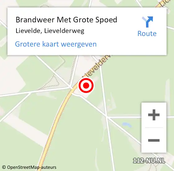 Locatie op kaart van de 112 melding: Brandweer Met Grote Spoed Naar Lievelde, Lievelderweg op 23 februari 2015 16:21