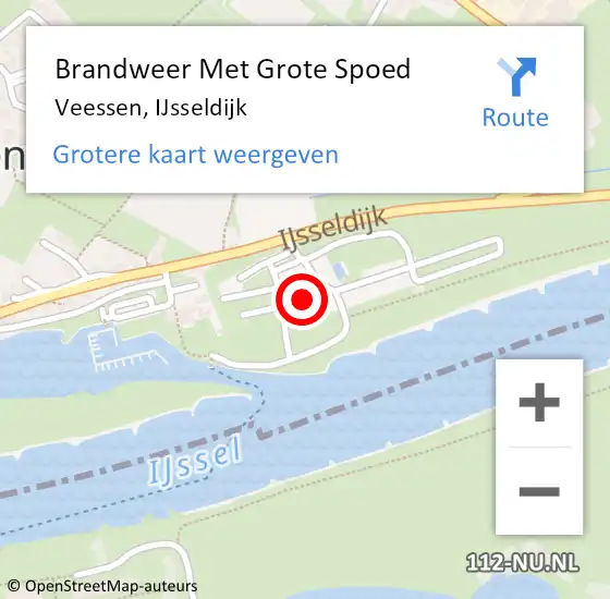 Locatie op kaart van de 112 melding: Brandweer Met Grote Spoed Naar Veessen, IJsseldijk op 23 februari 2015 16:53