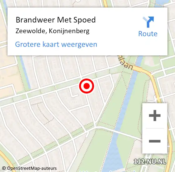 Locatie op kaart van de 112 melding: Brandweer Met Spoed Naar Zeewolde, Konijnenberg op 6 september 2013 08:04