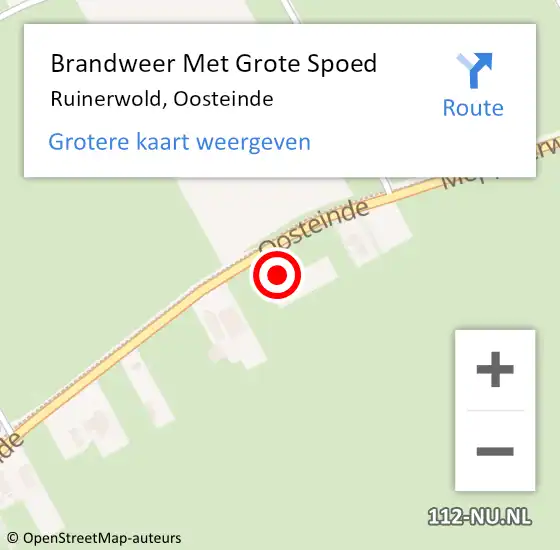 Locatie op kaart van de 112 melding: Brandweer Met Grote Spoed Naar Ruinerwold, Oosteinde op 23 februari 2015 19:16