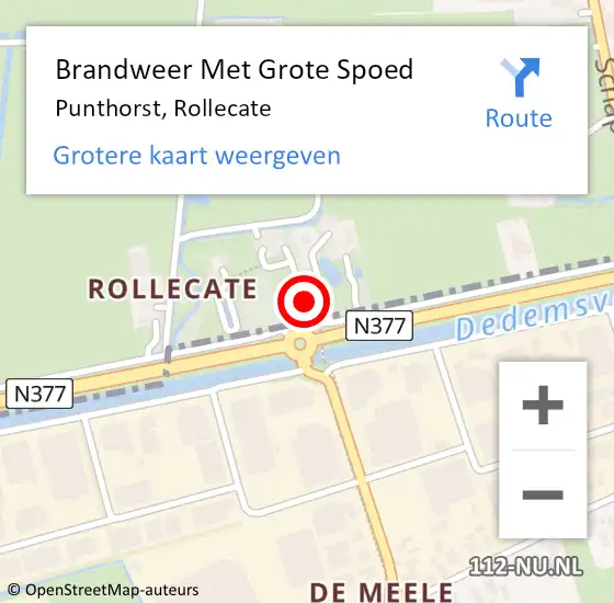 Locatie op kaart van de 112 melding: Brandweer Met Grote Spoed Naar Punthorst, Rollecate op 23 februari 2015 21:10
