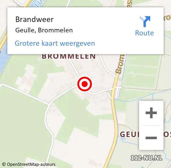 Locatie op kaart van de 112 melding: Brandweer Geulle, Brommelen op 30 oktober 2013 18:47