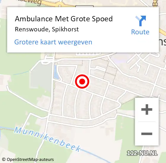 Locatie op kaart van de 112 melding: Ambulance Met Grote Spoed Naar Renswoude, Spikhorst op 23 februari 2015 23:18