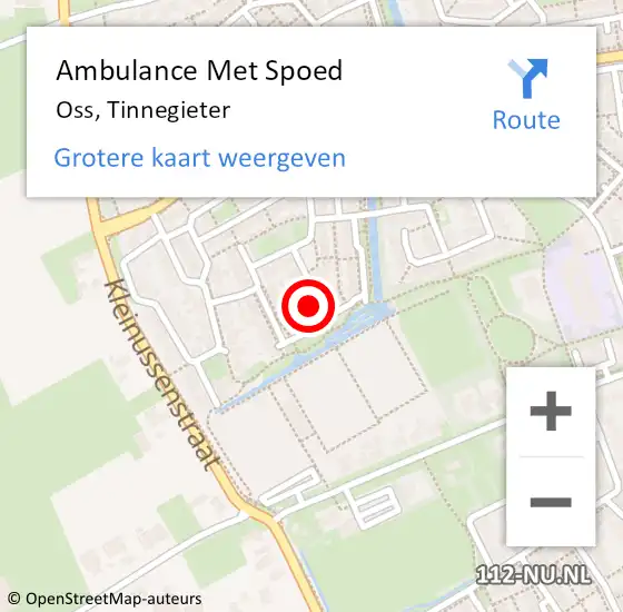 Locatie op kaart van de 112 melding: Ambulance Met Spoed Naar Oss, Tinnegieter op 24 februari 2015 00:41