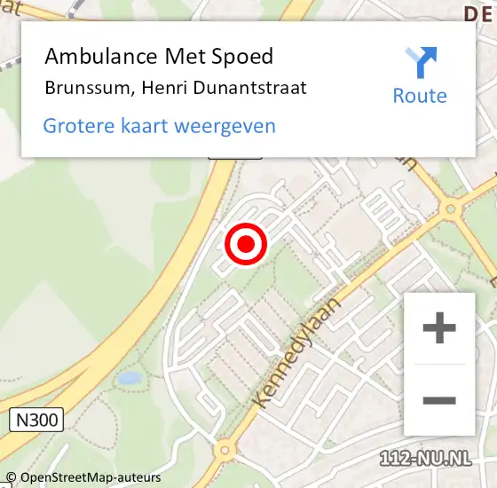 Locatie op kaart van de 112 melding: Ambulance Met Spoed Naar Brunssum, Henri Dunantstraat op 24 februari 2015 04:08