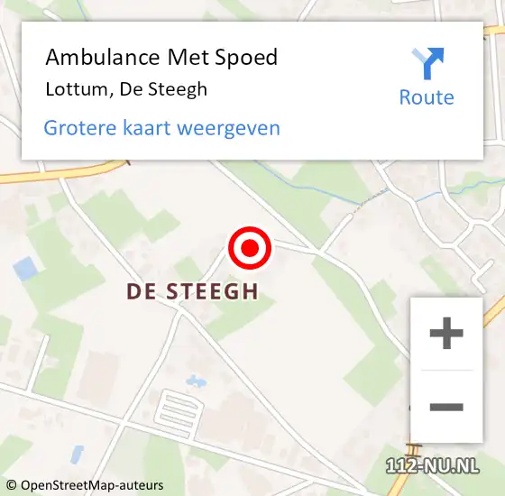 Locatie op kaart van de 112 melding: Ambulance Met Spoed Naar Lottum, De Steegh op 24 februari 2015 05:30