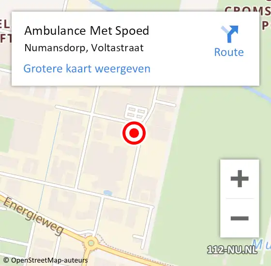 Locatie op kaart van de 112 melding: Ambulance Met Spoed Naar Numansdorp, Voltastraat op 24 februari 2015 10:35