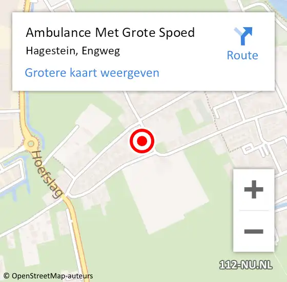 Locatie op kaart van de 112 melding: Ambulance Met Grote Spoed Naar Hagestein, Engweg op 24 februari 2015 11:19