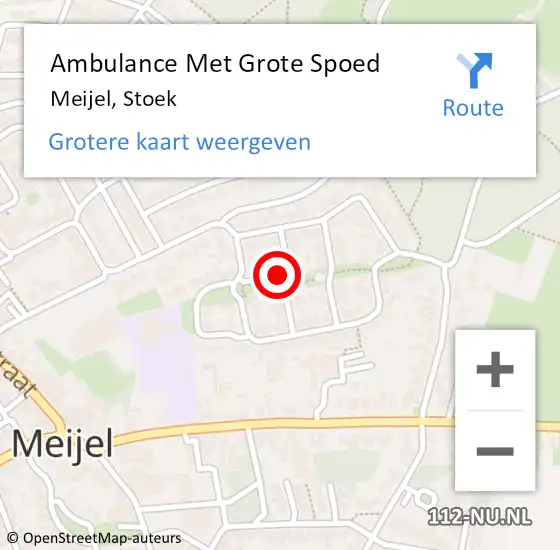 Locatie op kaart van de 112 melding: Ambulance Met Grote Spoed Naar Meijel, Stoek op 24 februari 2015 11:26