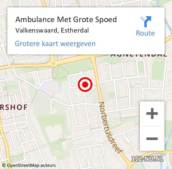 Locatie op kaart van de 112 melding: Ambulance Met Grote Spoed Naar Valkenswaard, Estherdal op 24 februari 2015 11:27