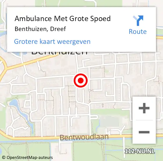 Locatie op kaart van de 112 melding: Ambulance Met Grote Spoed Naar Benthuizen, Dreef op 24 februari 2015 12:13